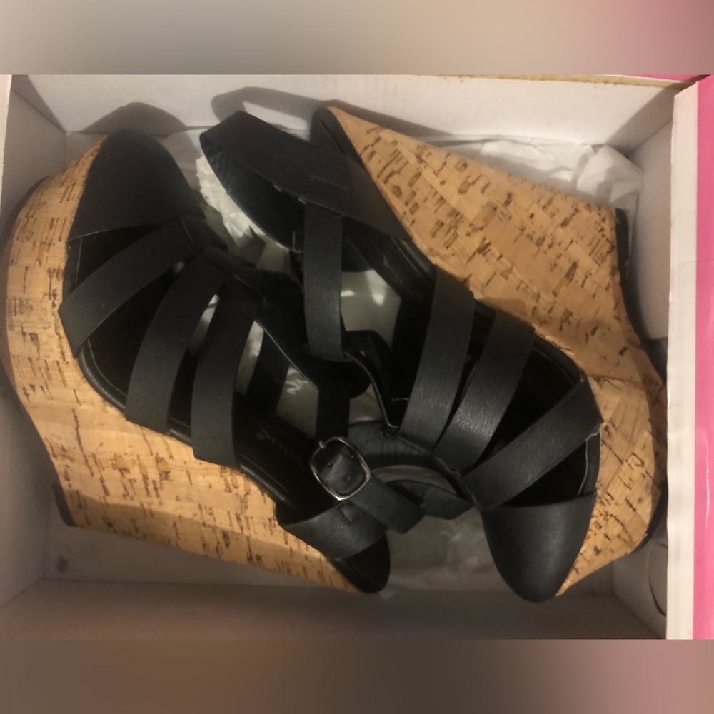 Black Espadrille Wedge